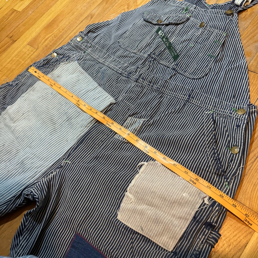 Vintage Key Distressed Patchwork Overalls - image 6